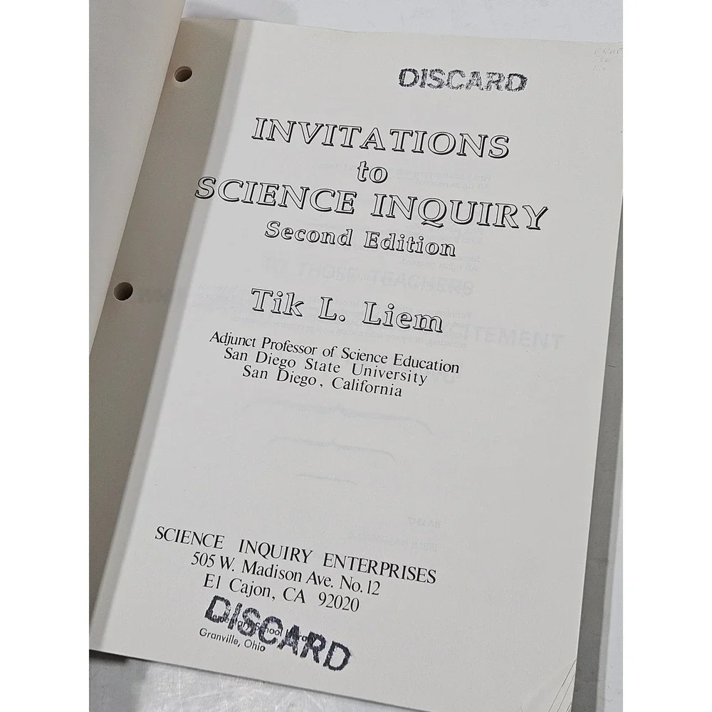 Invitations to Science Inquiry Second Edition Tik L Liem Science Education Book